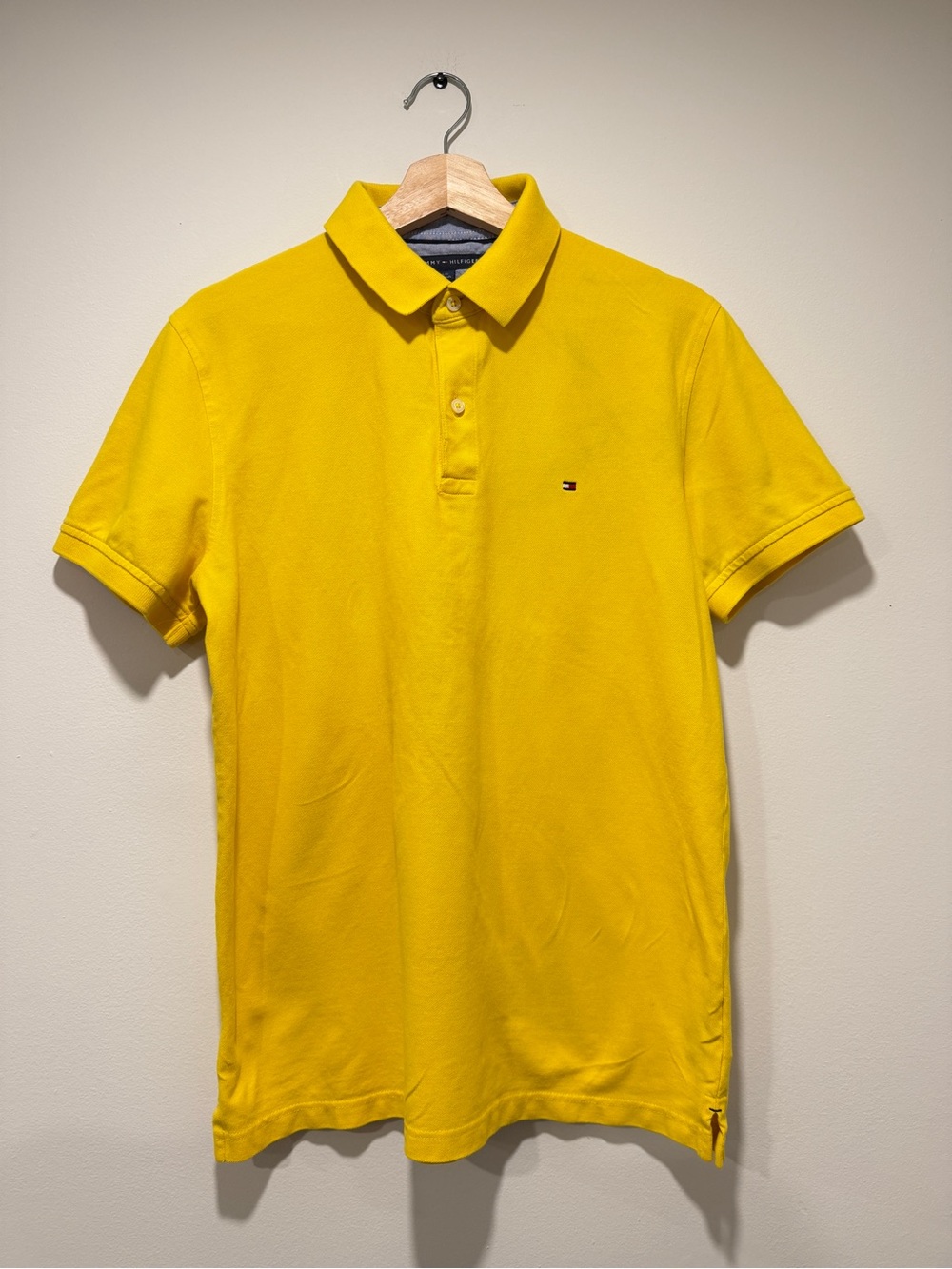 Tommy Hilfiger Slim fit Yellow Cotton Polo Shirt